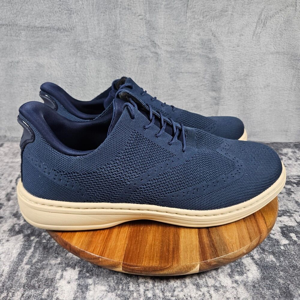 Orthofeet 469 Rex Hands Free Knit Wingtip Shoes Mens 13 Wide 2E Navy Blue Oxford